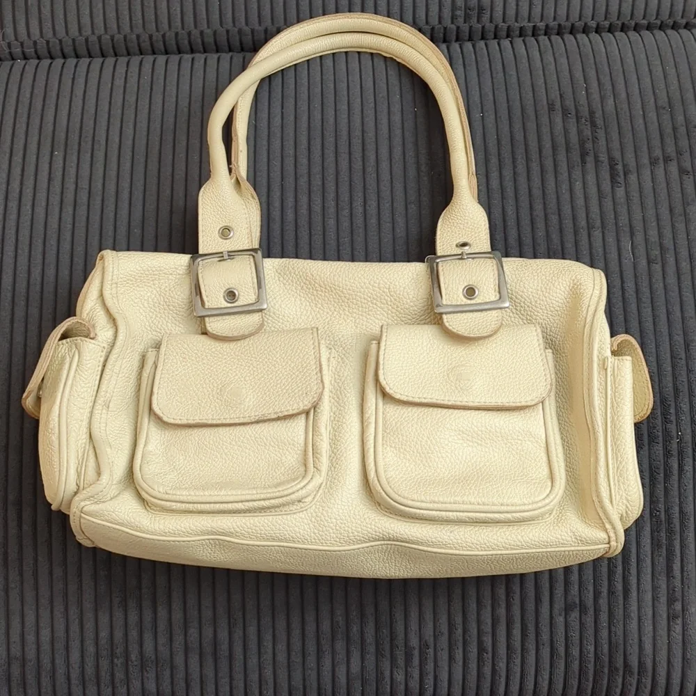 Spanish Artizan Genuine Leather Shoulder Bag with Front Buckle Pockets - Picture 1 of 6